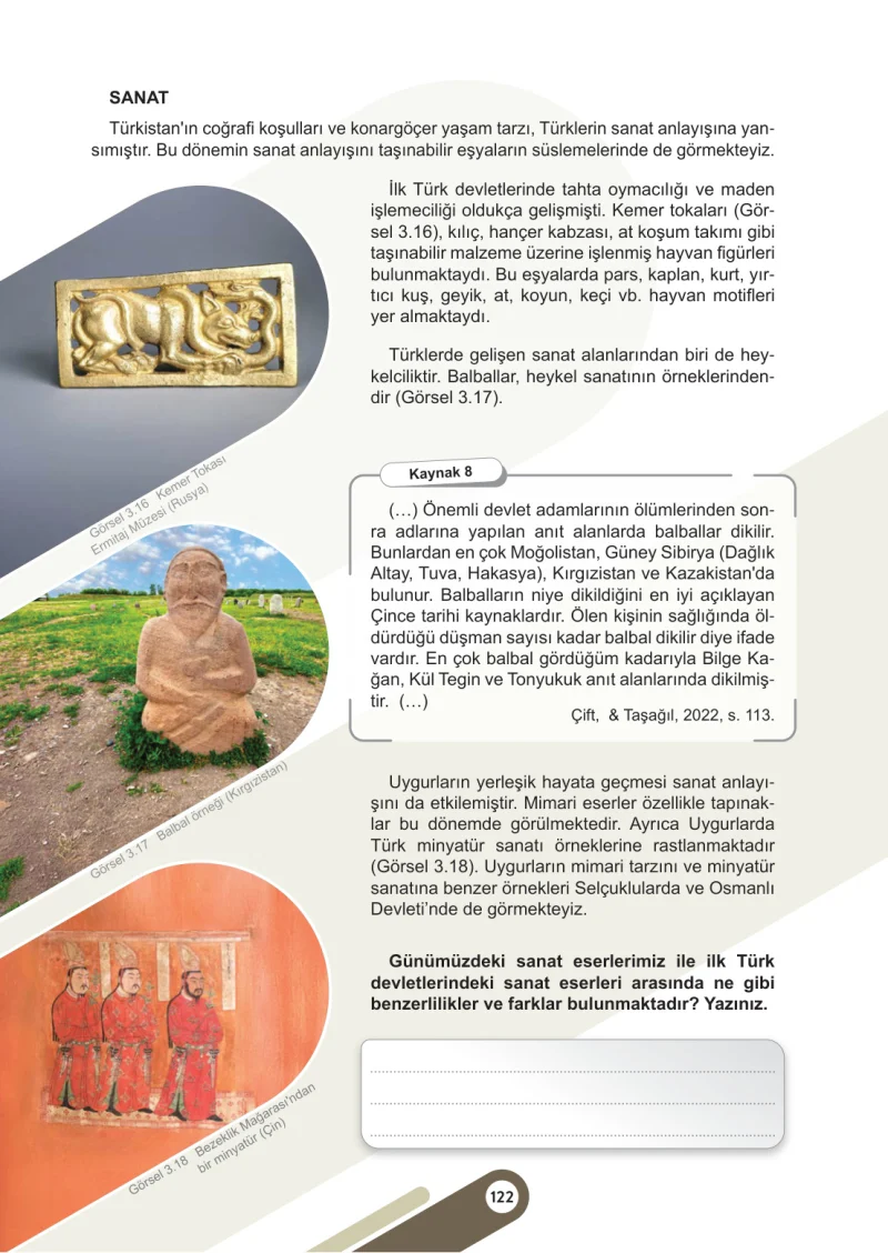 6. Sınıf Sosyal Bilgiler Ders Kitabı Cevapları Meb Yayınları 1. Kitap Sayfa 122