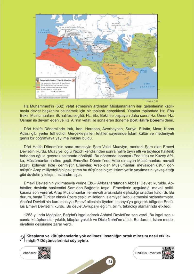 6. Sınıf Sosyal Bilgiler Ders Kitabı Cevapları Meb Yayınları 1. Kitap Sayfa 131