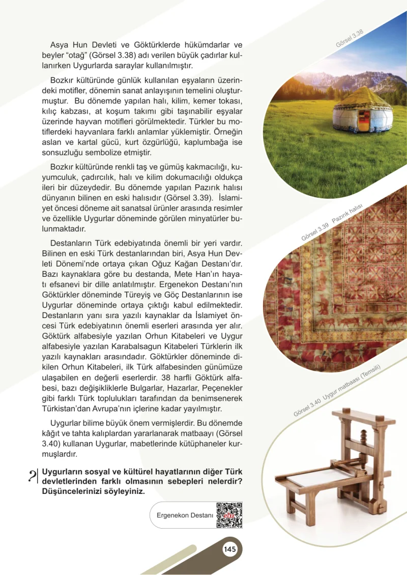 6. Sınıf Sosyal Bilgiler Ders Kitabı Cevapları Meb Yayınları 1. Kitap Sayfa 145