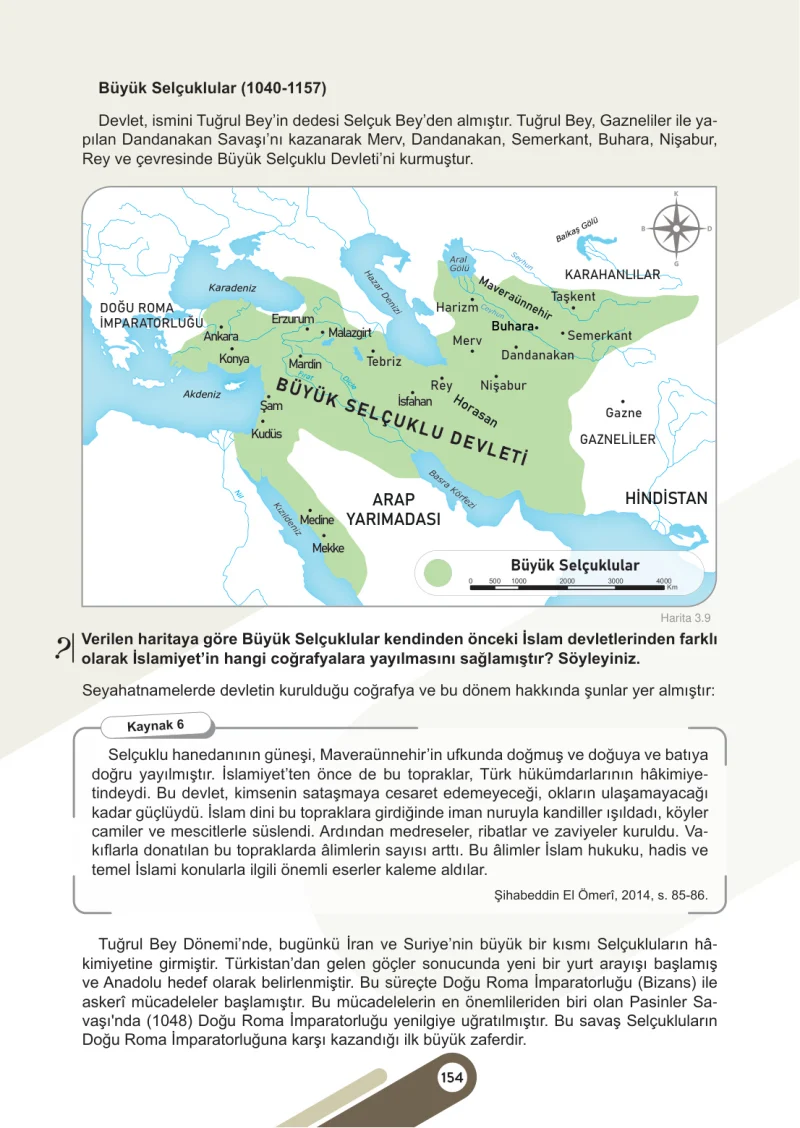 6. Sınıf Sosyal Bilgiler Ders Kitabı Cevapları Meb Yayınları 1. Kitap Sayfa 154