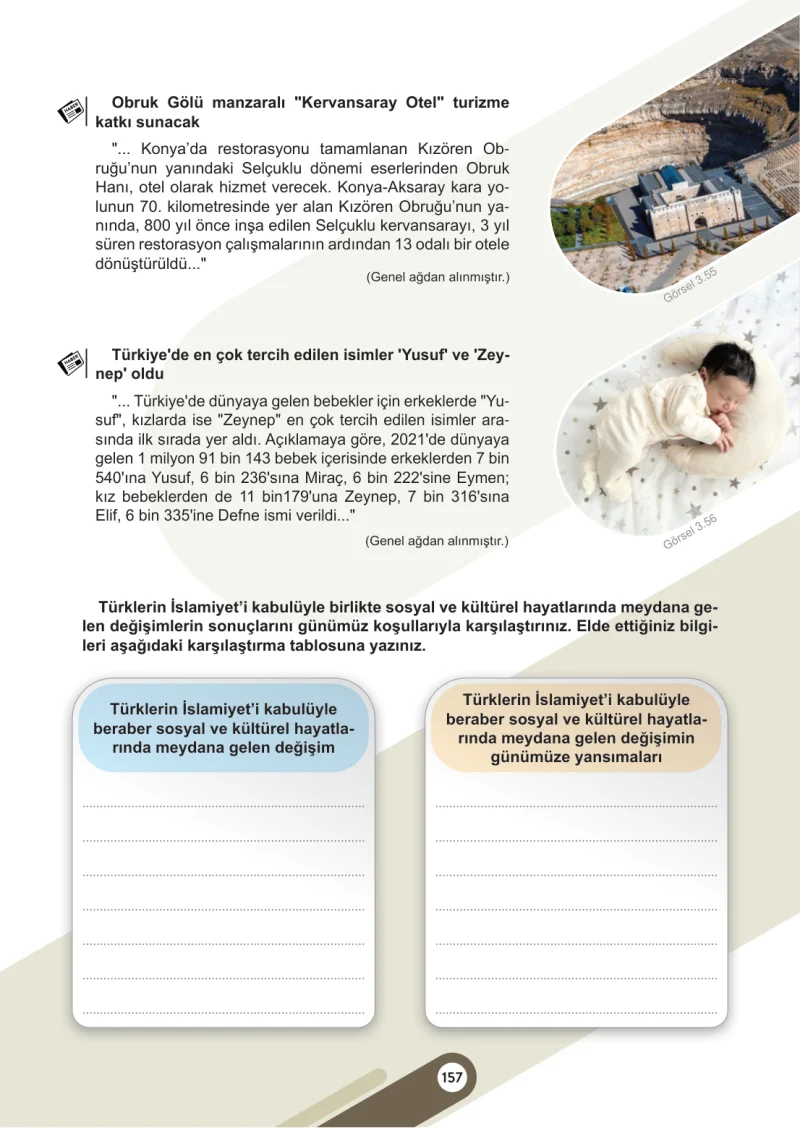 6. Sınıf Sosyal Bilgiler Ders Kitabı Cevapları Meb Yayınları 1. Kitap Sayfa 157