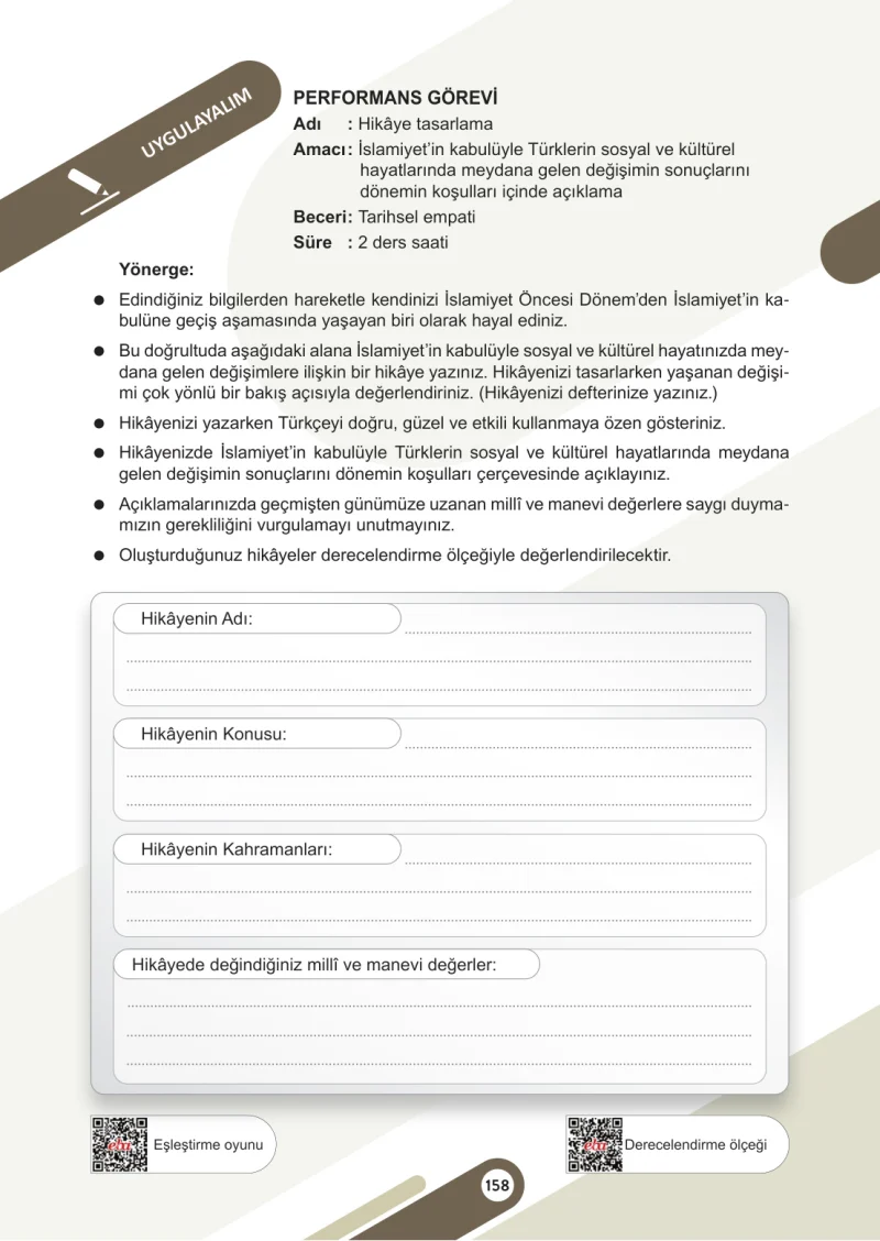 6. Sınıf Sosyal Bilgiler Ders Kitabı Cevapları Meb Yayınları 1. Kitap Sayfa 158