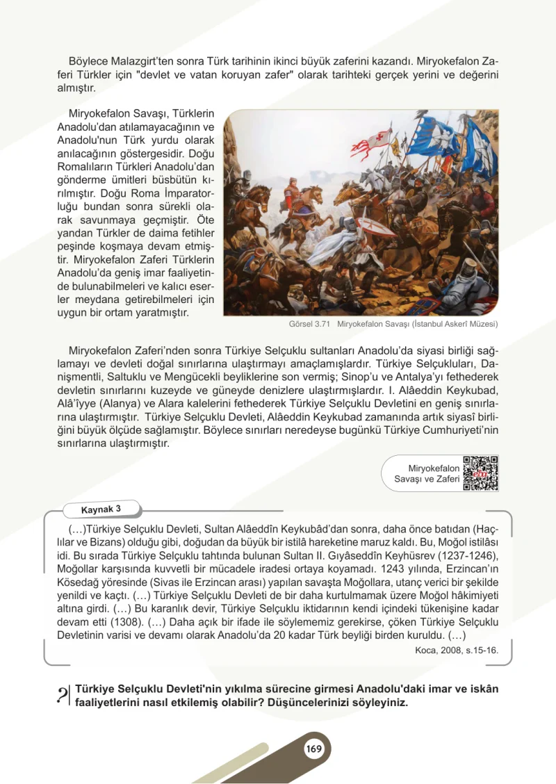 6. Sınıf Sosyal Bilgiler Ders Kitabı Cevapları Meb Yayınları 1. Kitap Sayfa 169