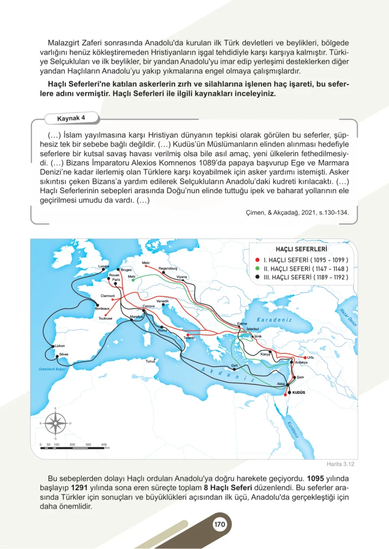 6. Sınıf Sosyal Bilgiler Ders Kitabı Cevapları Meb Yayınları 1. Kitap Sayfa 170
