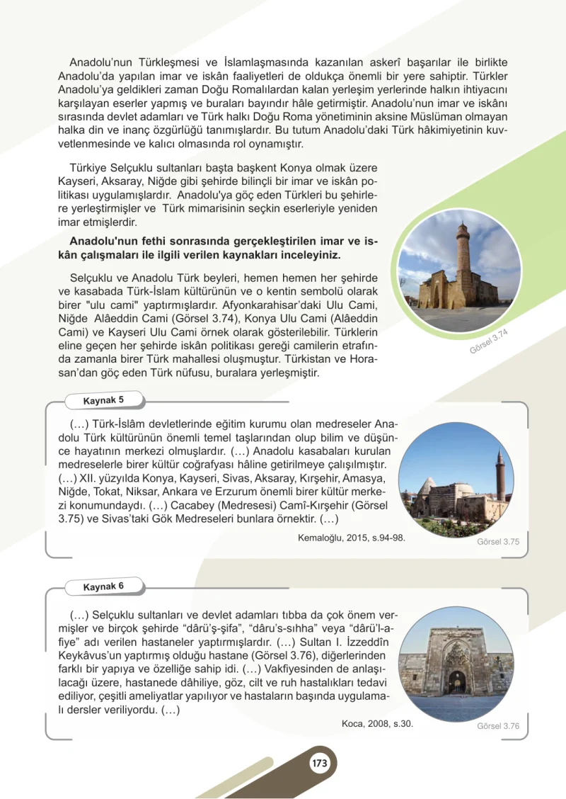 6. Sınıf Sosyal Bilgiler Ders Kitabı Cevapları Meb Yayınları 1. Kitap Sayfa 173