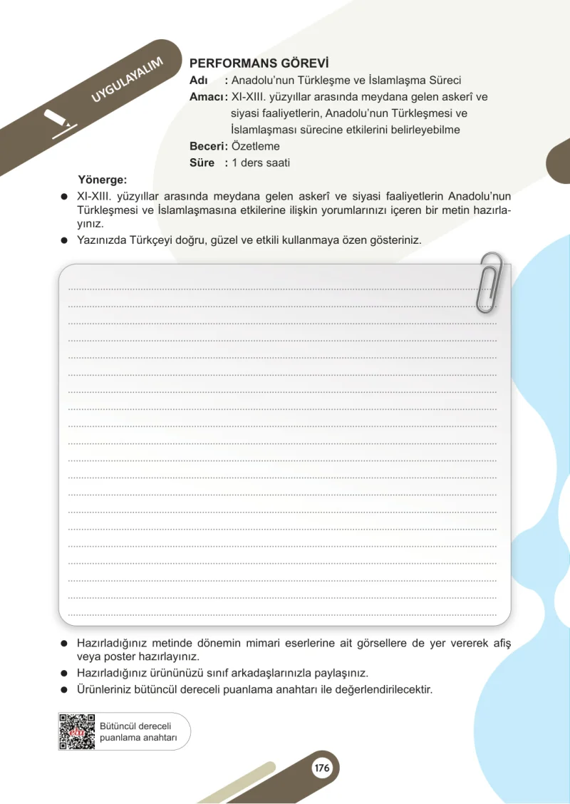 6. Sınıf Sosyal Bilgiler Ders Kitabı Cevapları Meb Yayınları 1. Kitap Sayfa 176