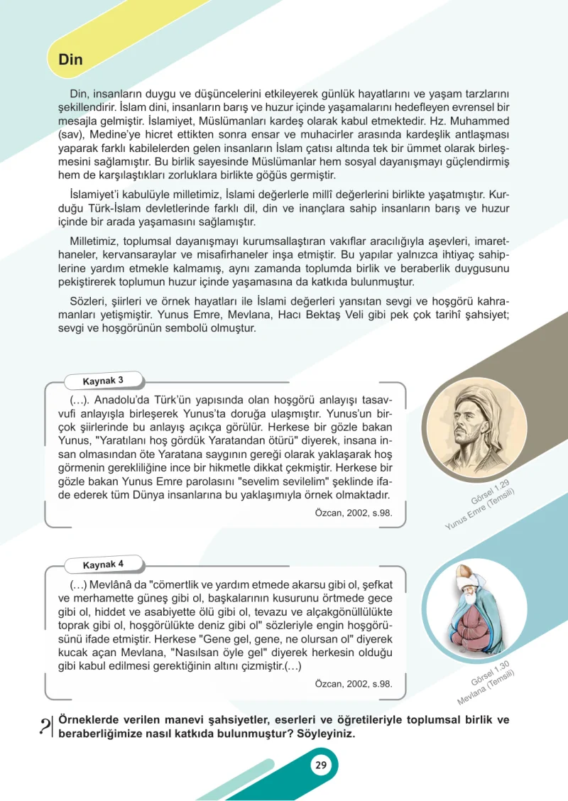 6. Sınıf Sosyal Bilgiler Ders Kitabı Cevapları Meb Yayınları 1. Kitap Sayfa 29