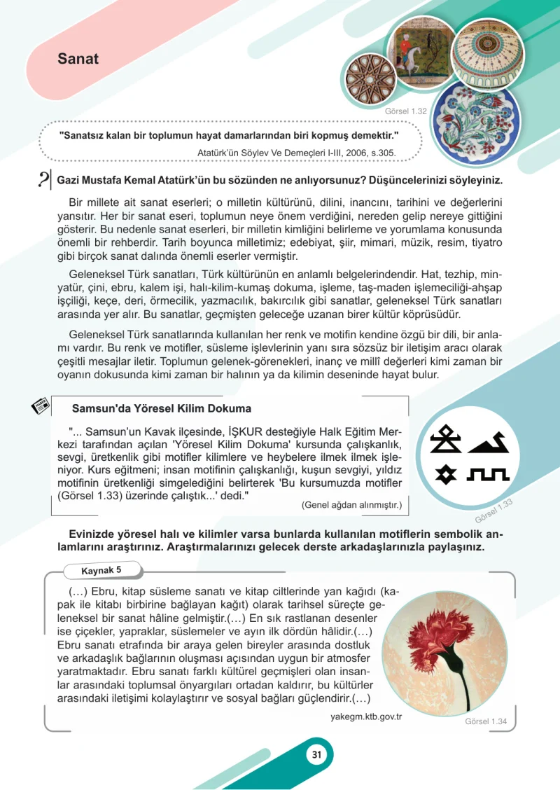 6. Sınıf Sosyal Bilgiler Ders Kitabı Cevapları Meb Yayınları 1. Kitap Sayfa 31