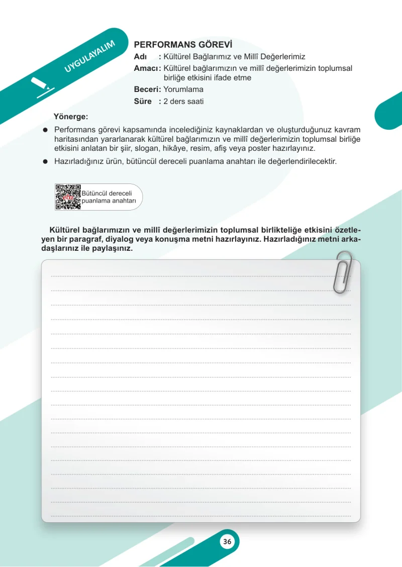 6. Sınıf Sosyal Bilgiler Ders Kitabı Cevapları Meb Yayınları 1. Kitap Sayfa 36