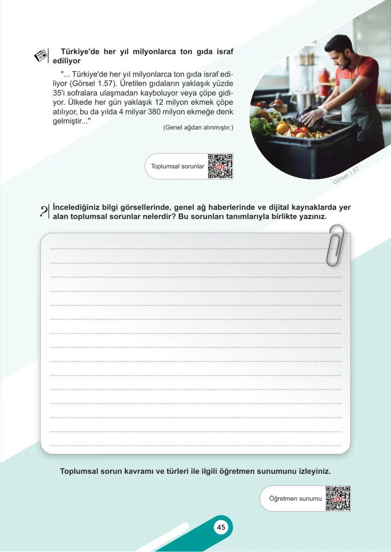 6. Sınıf Sosyal Bilgiler Ders Kitabı Cevapları Meb Yayınları 1. Kitap Sayfa 45