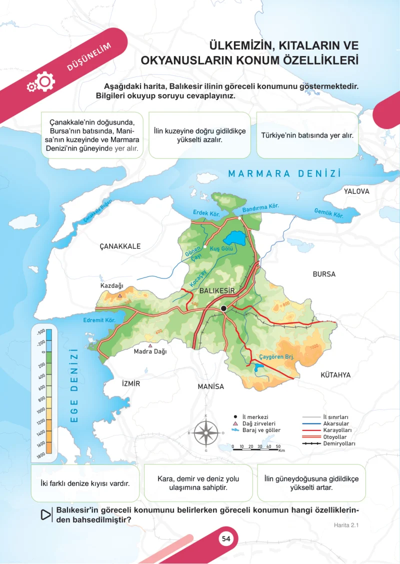 6. Sınıf Sosyal Bilgiler Ders Kitabı Cevapları Meb Yayınları 1. Kitap Sayfa 54