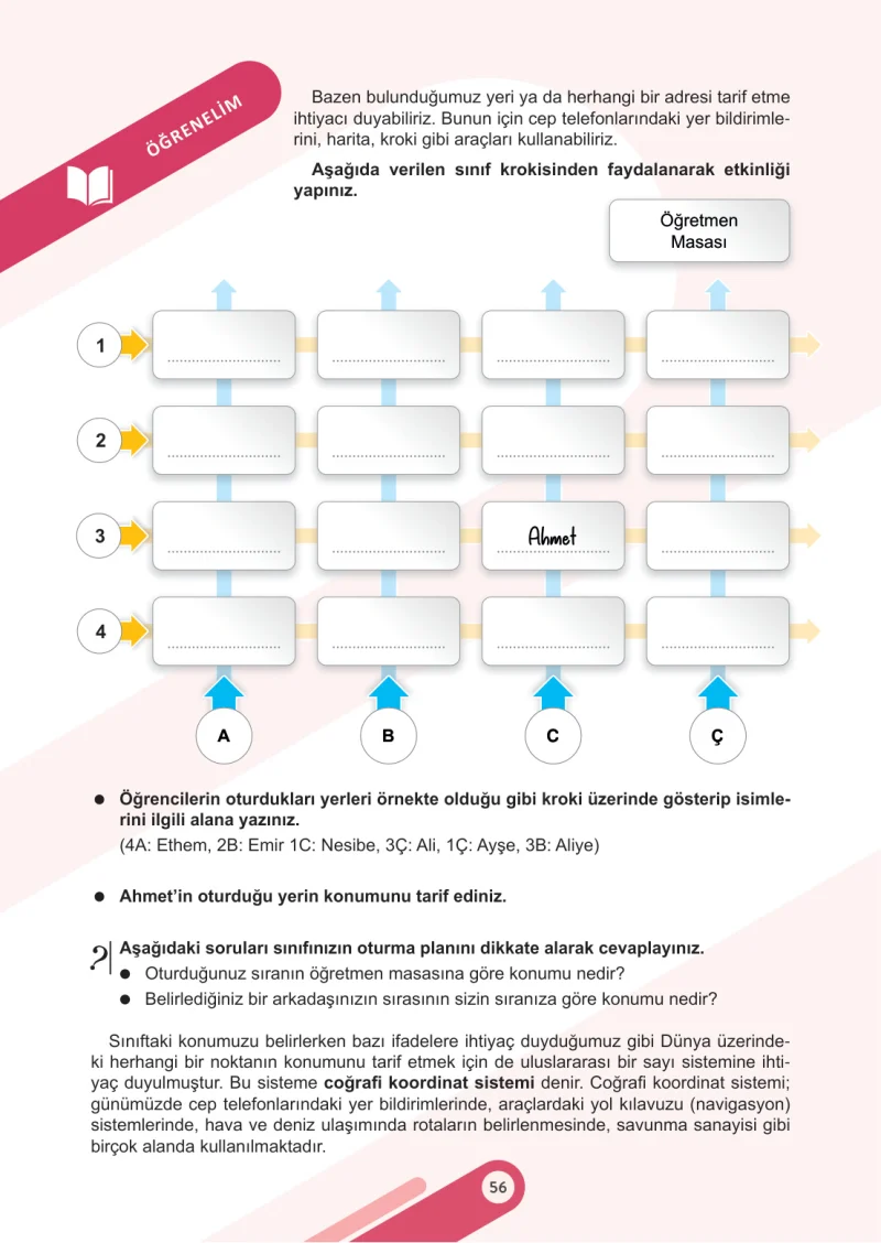 6. Sınıf Sosyal Bilgiler Ders Kitabı Cevapları Meb Yayınları 1. Kitap Sayfa 56