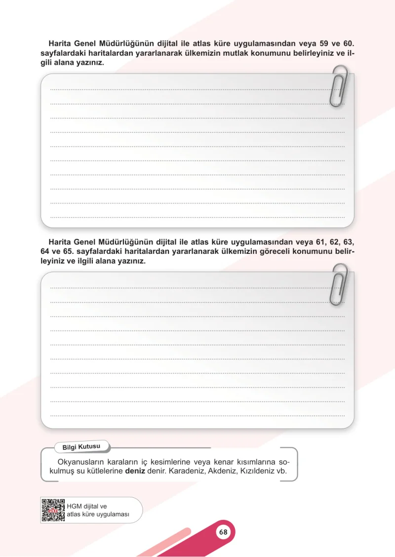 6. Sınıf Sosyal Bilgiler Ders Kitabı Cevapları Meb Yayınları 1. Kitap Sayfa 68