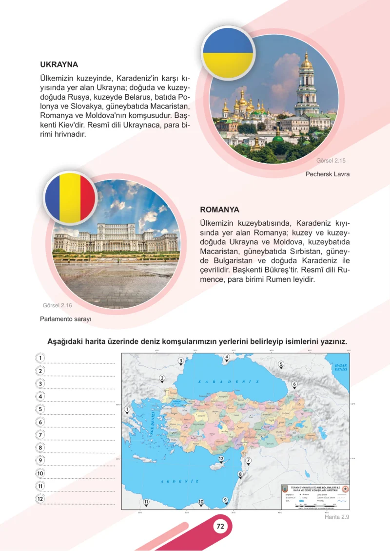 6. Sınıf Sosyal Bilgiler Ders Kitabı Cevapları Meb Yayınları 1. Kitap Sayfa 72