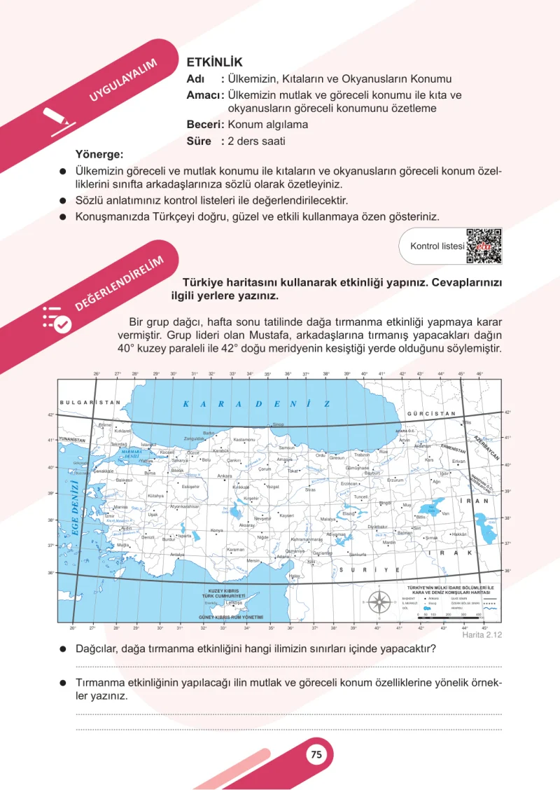 6. Sınıf Sosyal Bilgiler Ders Kitabı Cevapları Meb Yayınları 1. Kitap Sayfa 75