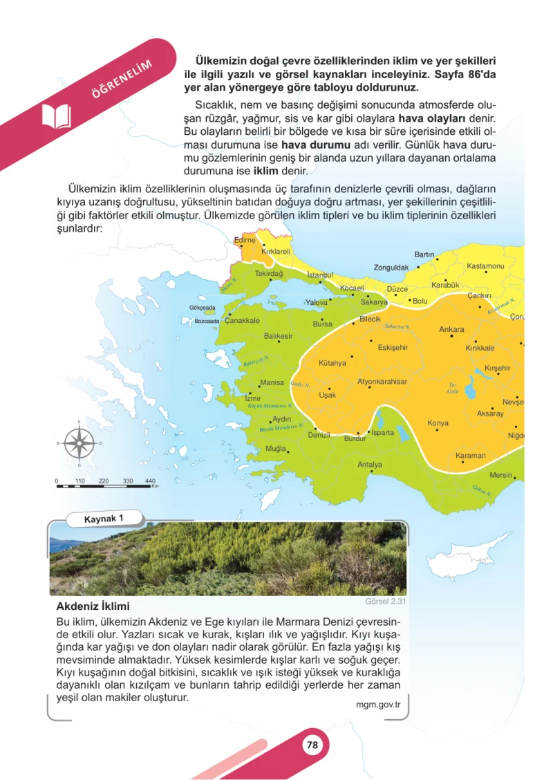 6. Sınıf Sosyal Bilgiler Ders Kitabı Cevapları Meb Yayınları 1. Kitap Sayfa 78
