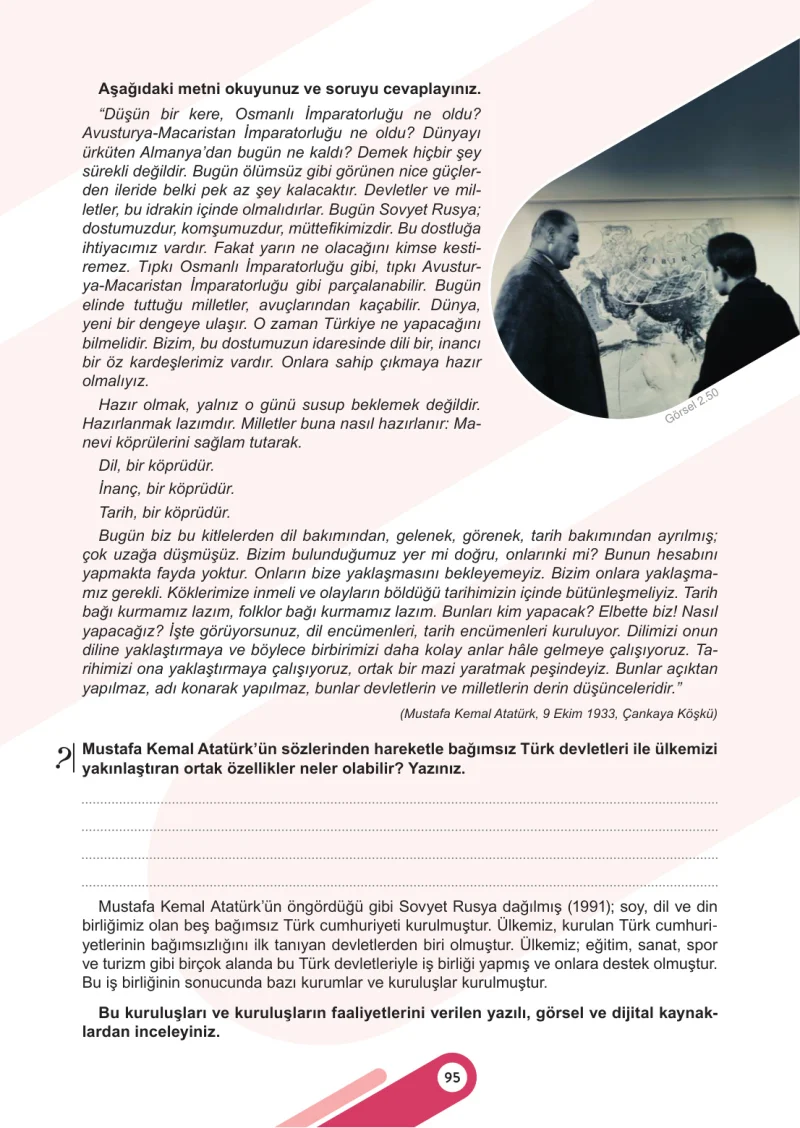 6. Sınıf Sosyal Bilgiler Ders Kitabı Cevapları Meb Yayınları 1. Kitap Sayfa 95