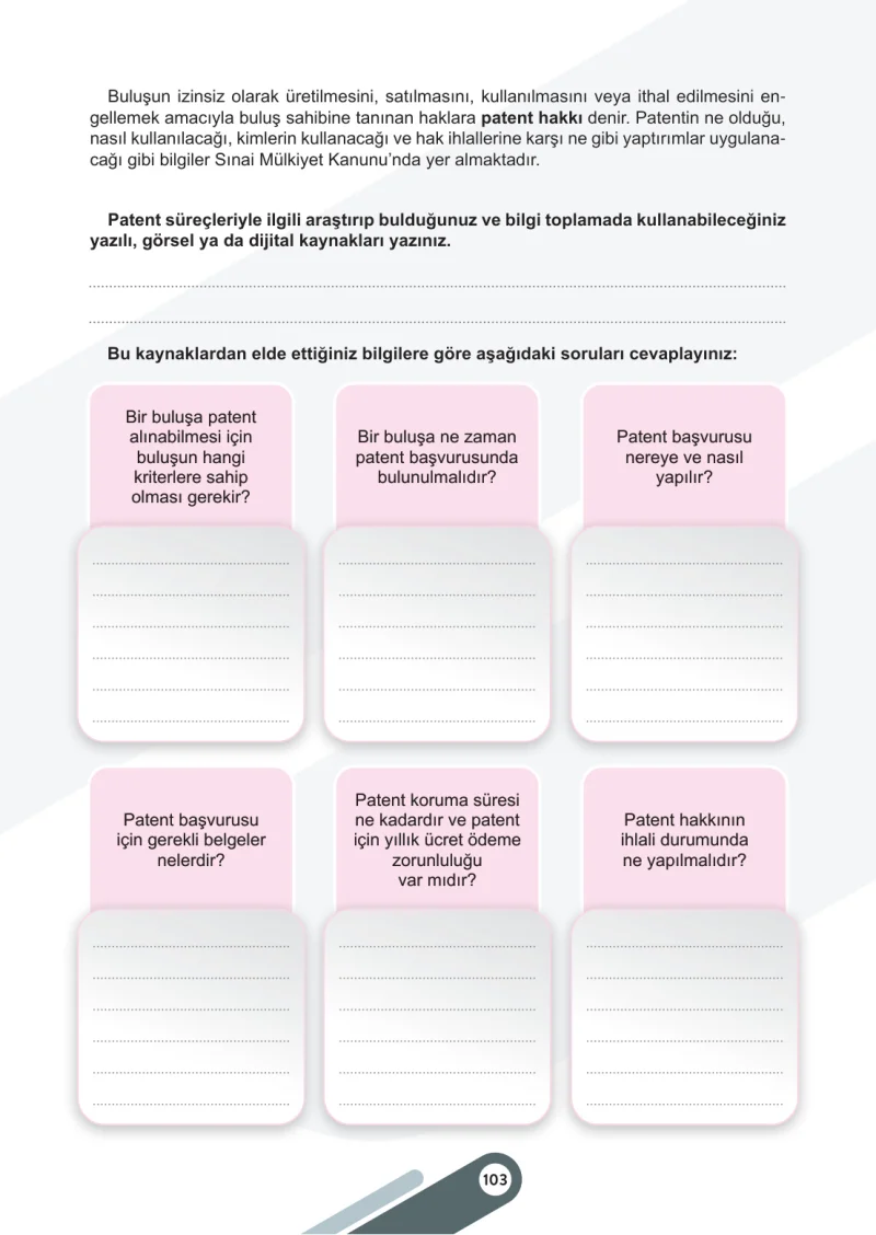 6. Sınıf Sosyal Bilgiler Ders Kitabı Cevapları Meb Yayınları 2. Kitap Sayfa 103