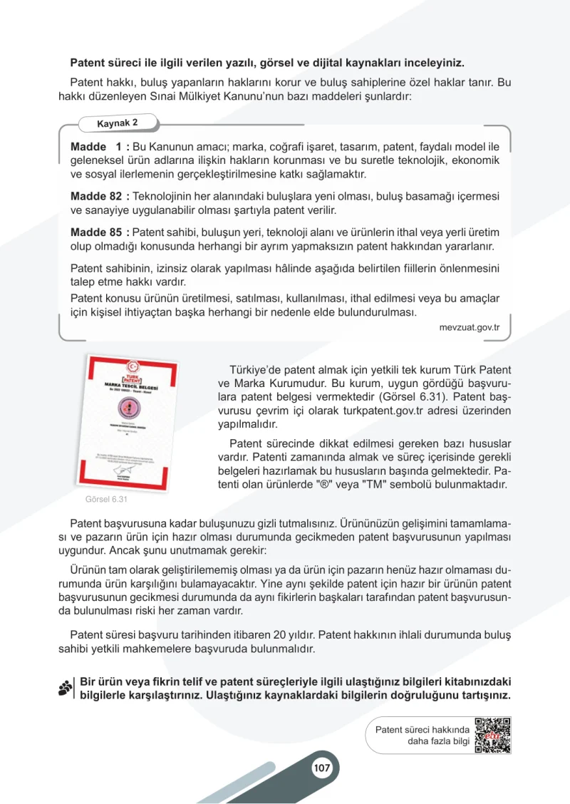 6. Sınıf Sosyal Bilgiler Ders Kitabı Cevapları Meb Yayınları 2. Kitap Sayfa 107