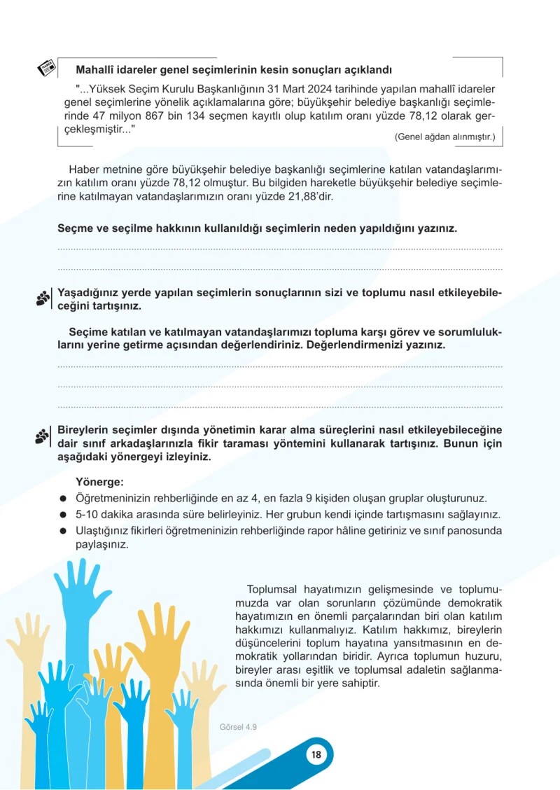 6. Sınıf Sosyal Bilgiler Ders Kitabı Cevapları Meb Yayınları 2. Kitap Sayfa 18