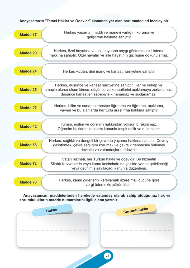 6. Sınıf Sosyal Bilgiler Ders Kitabı Cevapları Meb Yayınları 2. Kitap Sayfa 27