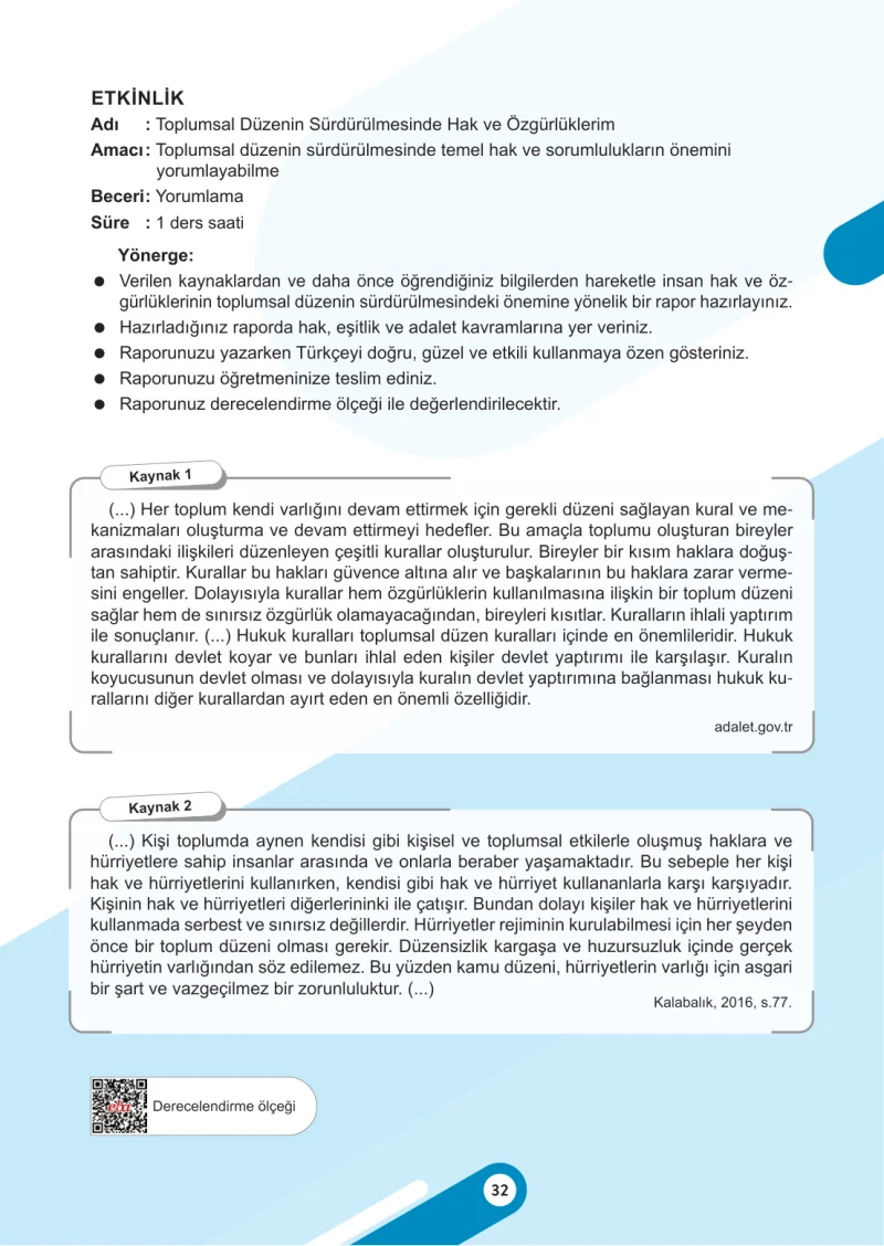 6. Sınıf Sosyal Bilgiler Ders Kitabı Cevapları Meb Yayınları 2. Kitap Sayfa 32