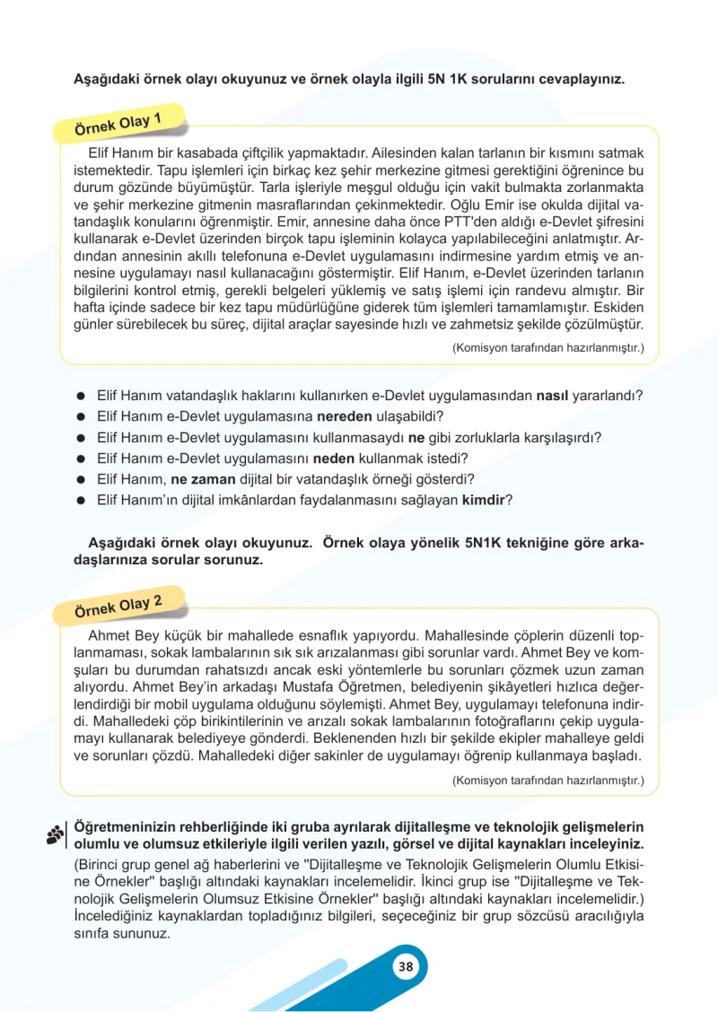 6. Sınıf Sosyal Bilgiler Ders Kitabı Cevapları Meb Yayınları 2. Kitap Sayfa 38