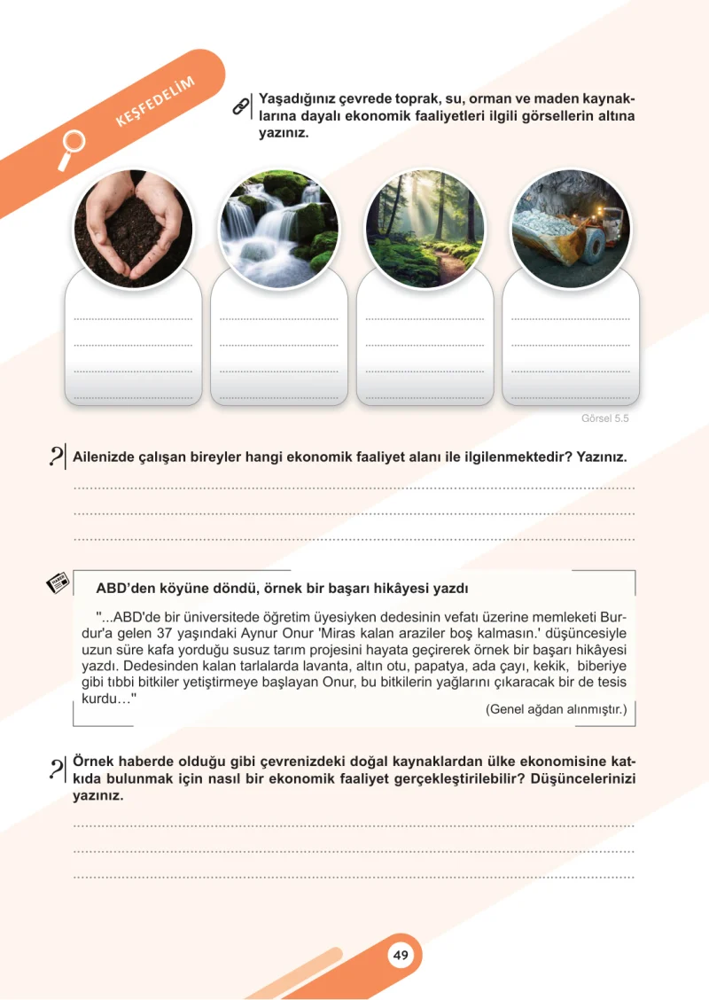 6. Sınıf Sosyal Bilgiler Ders Kitabı Cevapları Meb Yayınları 2. Kitap Sayfa 49
