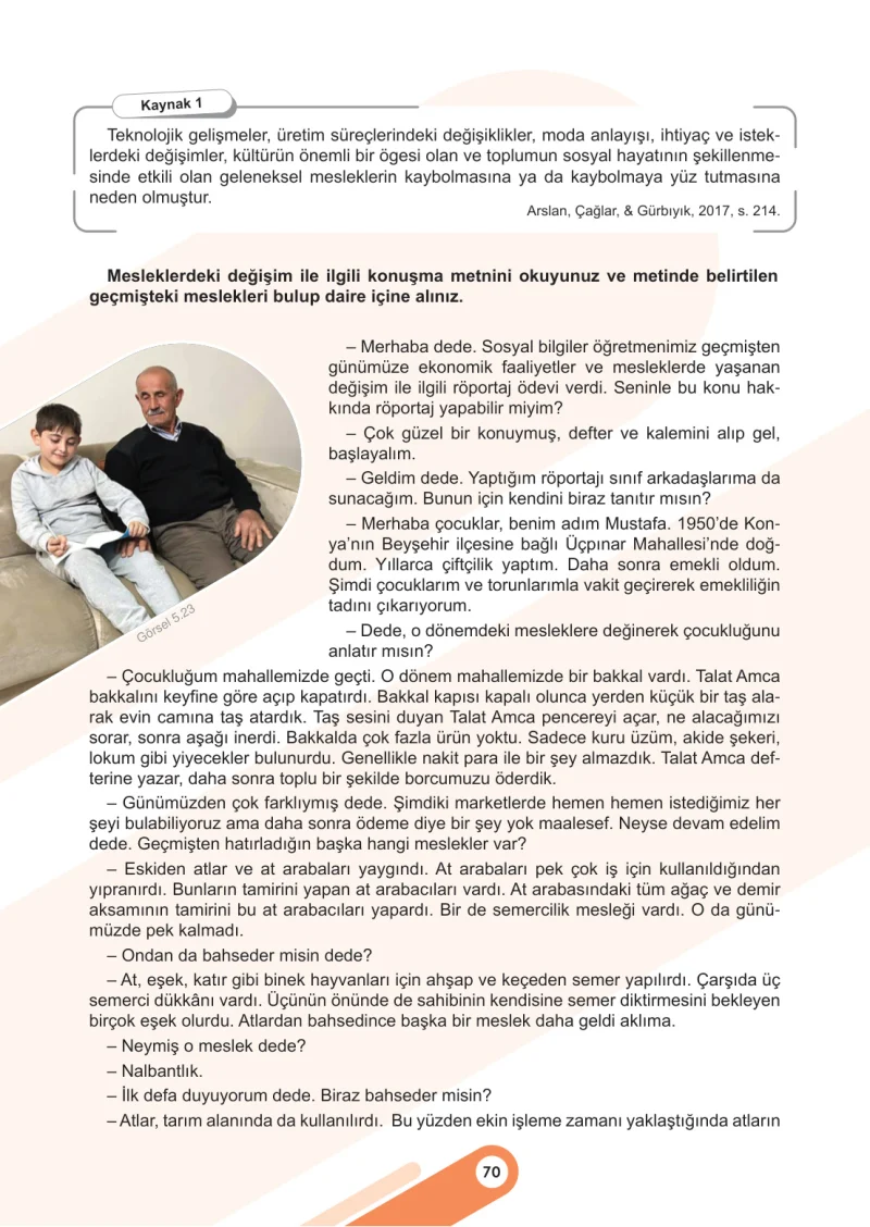 6. Sınıf Sosyal Bilgiler Ders Kitabı Cevapları Meb Yayınları 2. Kitap Sayfa 70