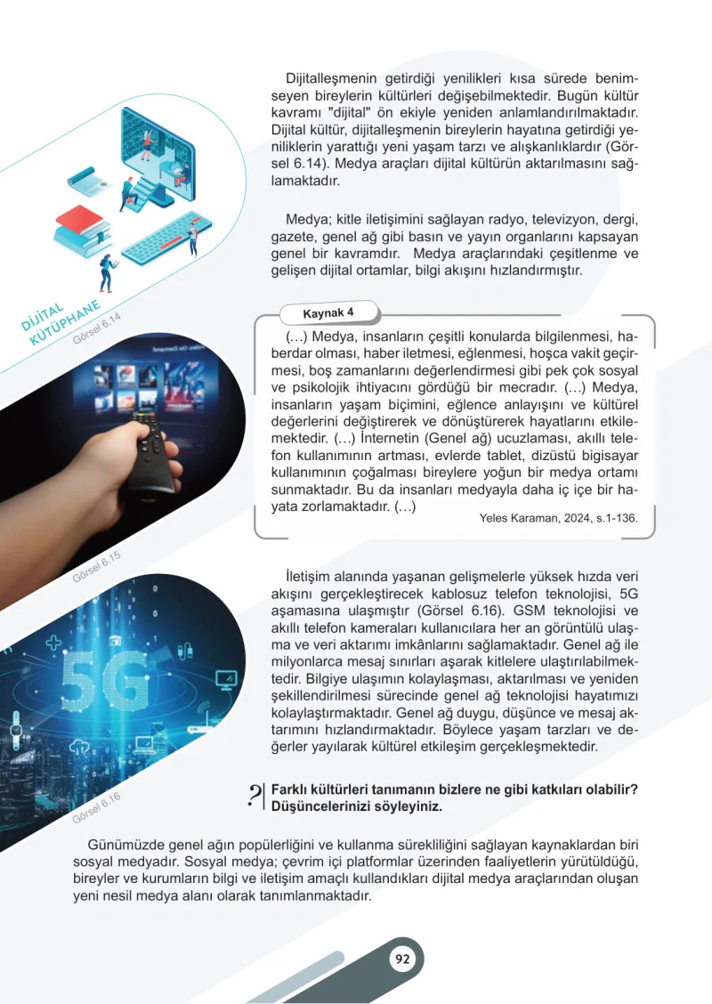 6. Sınıf Sosyal Bilgiler Ders Kitabı Cevapları Meb Yayınları 2. Kitap Sayfa 92