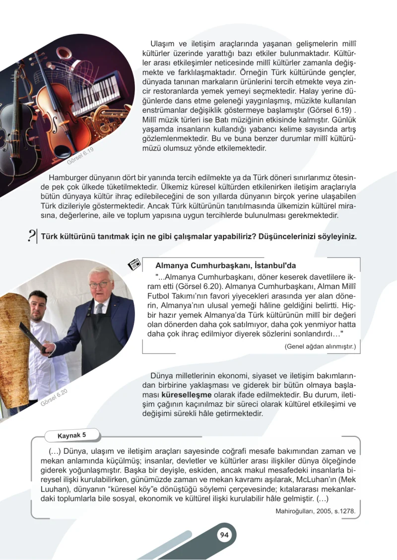 6. Sınıf Sosyal Bilgiler Ders Kitabı Cevapları Meb Yayınları 2. Kitap Sayfa 94