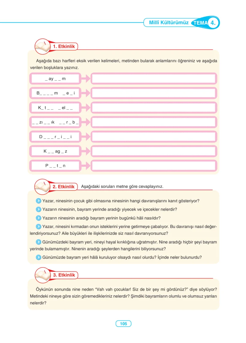 6. Sınıf Türkçe Ders Kitabı Cevapları Anka Yayınları Sayfa 105
