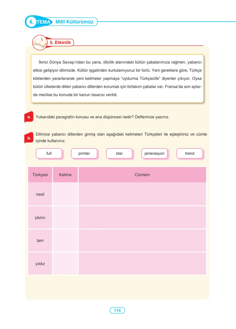 6. Sınıf Türkçe Ders Kitabı Cevapları Anka Yayınları Sayfa 114