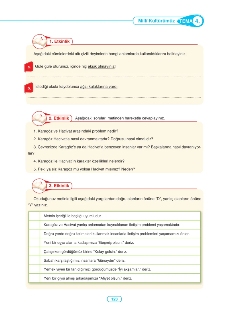 6. Sınıf Türkçe Ders Kitabı Cevapları Anka Yayınları Sayfa 123