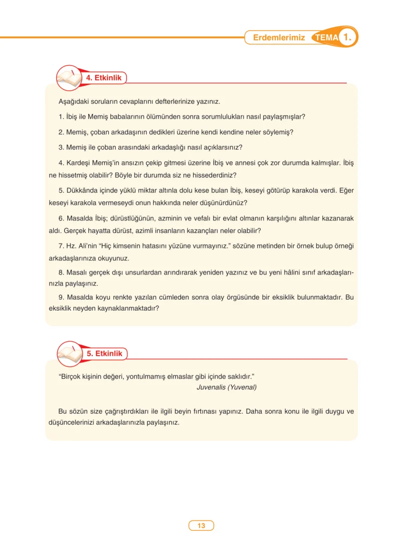 6. Sınıf Türkçe Ders Kitabı Cevapları Anka Yayınları Sayfa 13