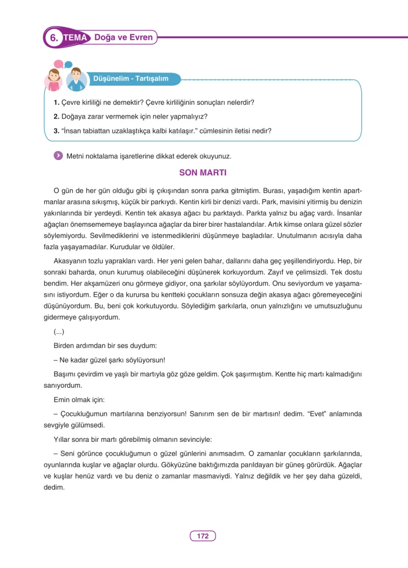 6. Sınıf Türkçe Ders Kitabı Cevapları Anka Yayınları Sayfa 172