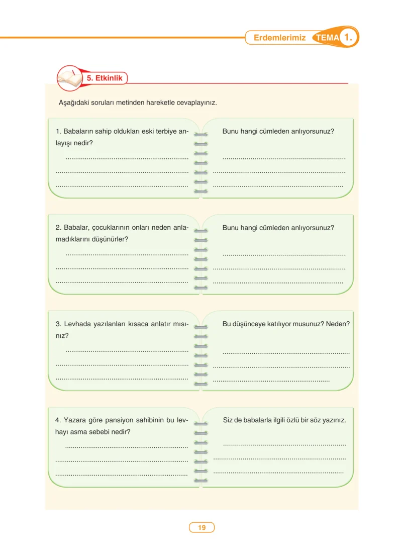 6. Sınıf Türkçe Ders Kitabı Cevapları Anka Yayınları Sayfa 19
