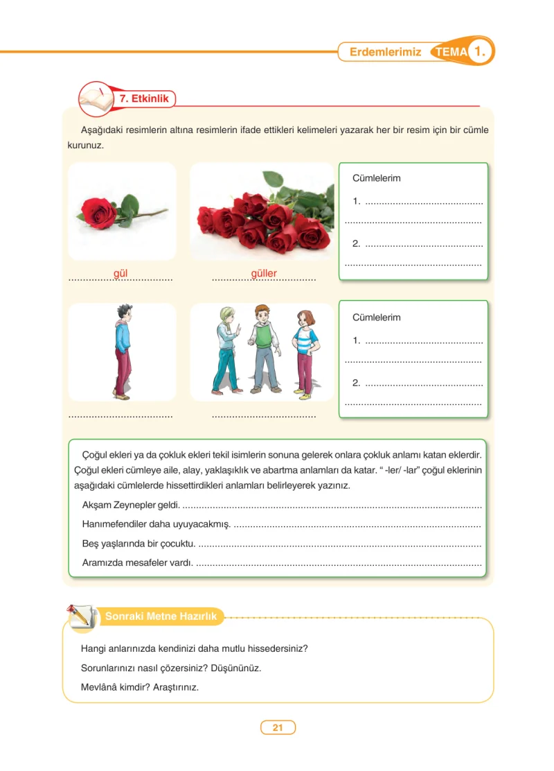 6. Sınıf Türkçe Ders Kitabı Cevapları Anka Yayınları Sayfa 21