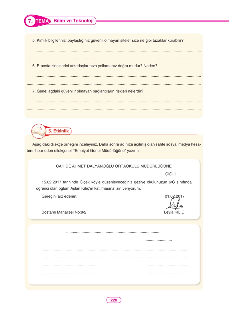 6. Sınıf Türkçe Ders Kitabı Cevapları Anka Yayınları Sayfa 220
