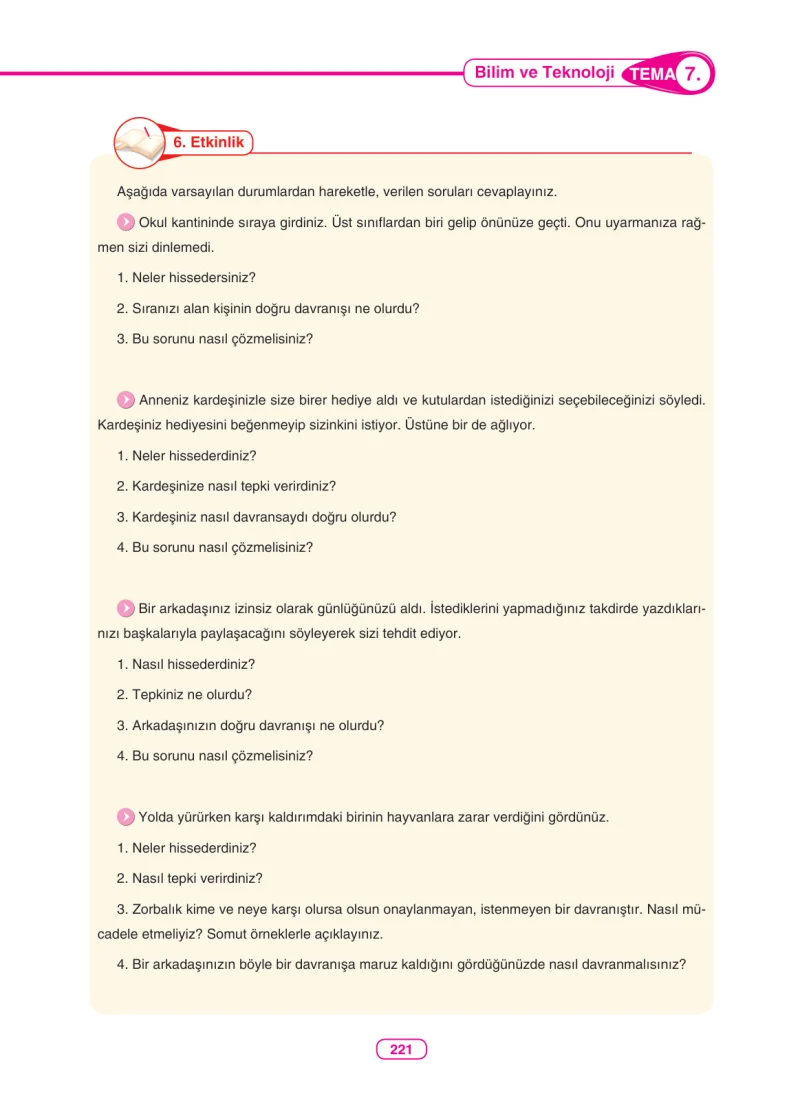 6. Sınıf Türkçe Ders Kitabı Cevapları Anka Yayınları Sayfa 221