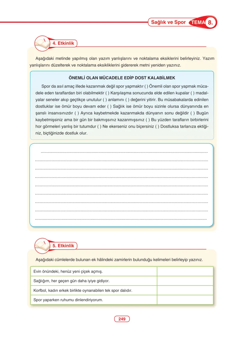 6. Sınıf Türkçe Ders Kitabı Cevapları Anka Yayınları Sayfa 249