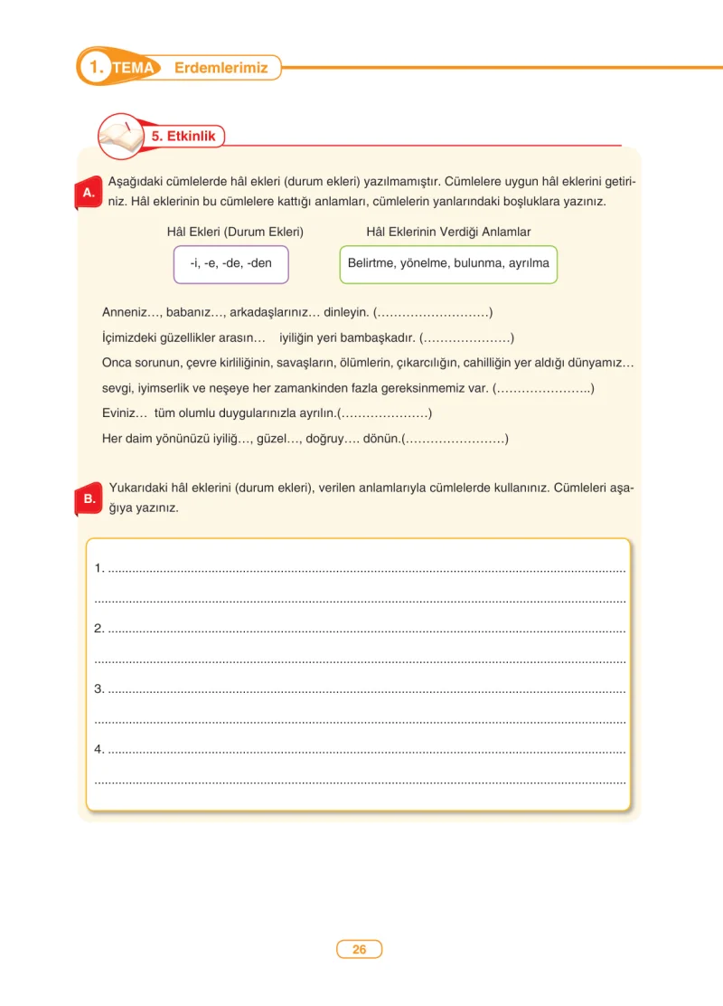 6. Sınıf Türkçe Ders Kitabı Cevapları Anka Yayınları Sayfa 26