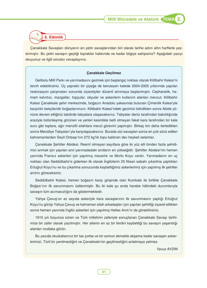 6. Sınıf Türkçe Ders Kitabı Cevapları Anka Yayınları Sayfa 41