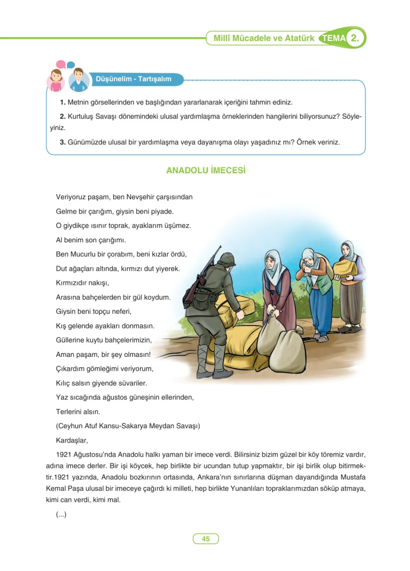 6. Sınıf Türkçe Ders Kitabı Cevapları Anka Yayınları Sayfa 45