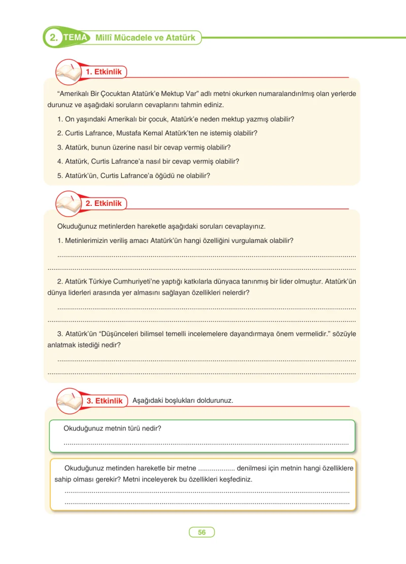 6. Sınıf Türkçe Ders Kitabı Cevapları Anka Yayınları Sayfa 56