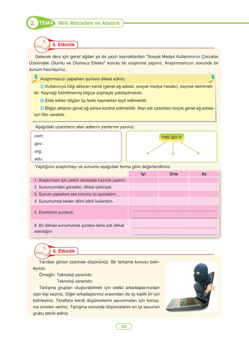 6. Sınıf Türkçe Ders Kitabı Cevapları Anka Yayınları Sayfa 58