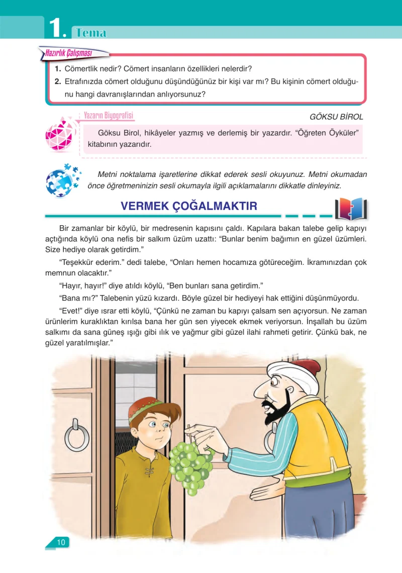 6. Sınıf Türkçe Ders Kitabı Cevapları Ata Yayınları Sayfa 10
