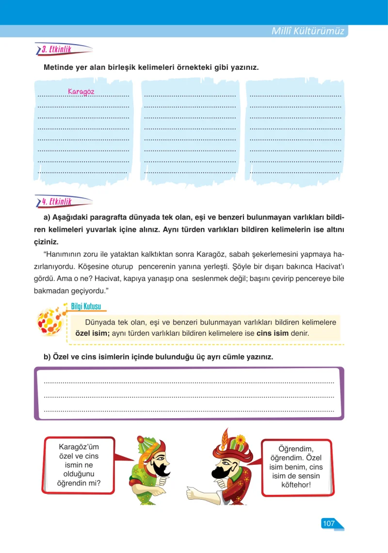 6. Sınıf Türkçe Ders Kitabı Cevapları Ata Yayınları Sayfa 107