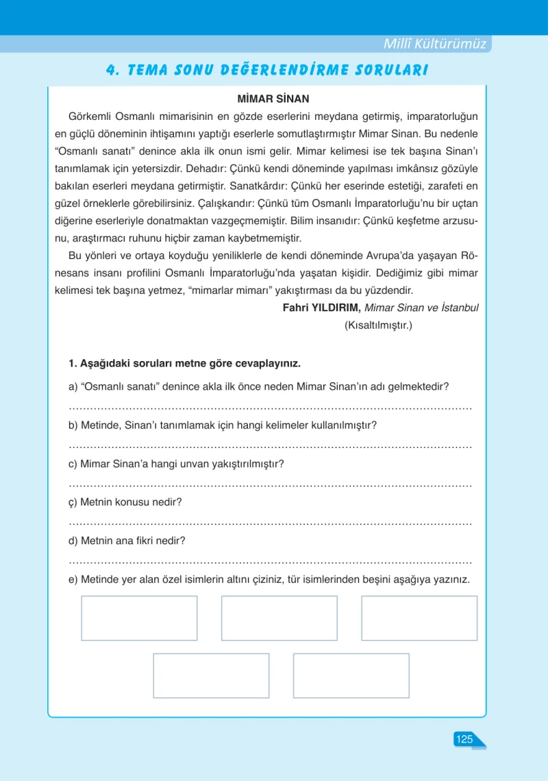 6. Sınıf Türkçe Ders Kitabı Cevapları Ata Yayınları Sayfa 125