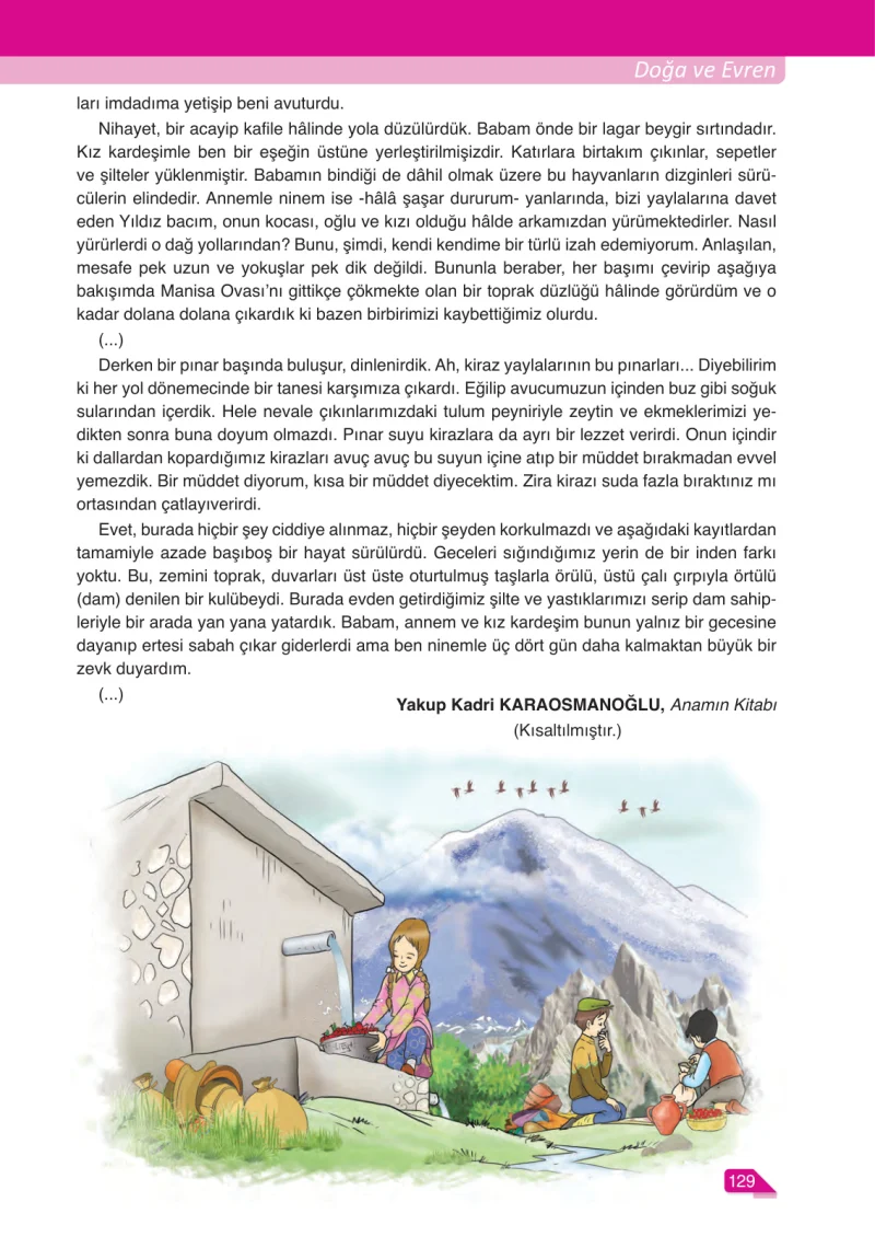 6. Sınıf Türkçe Ders Kitabı Cevapları Ata Yayınları Sayfa 129